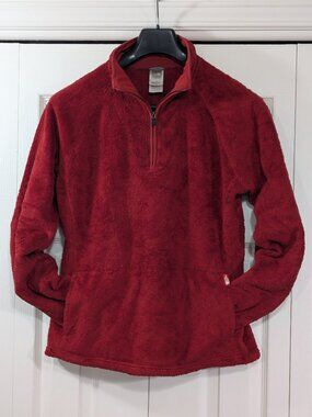 The North Face Women's Red 1/4 Zip Sherpa Fleece Pullover
